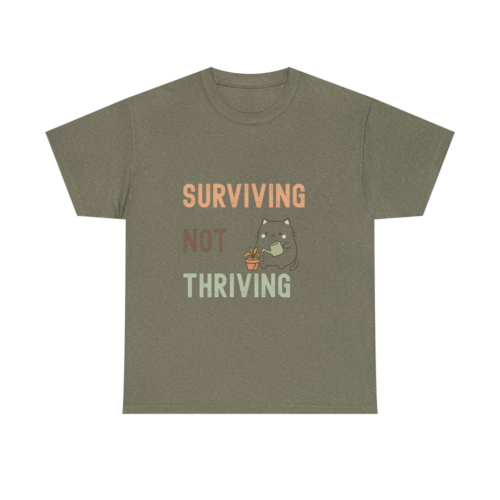 Surviving Not Thriving Cat T-Shirt — Cute Funny Mental Health Tee