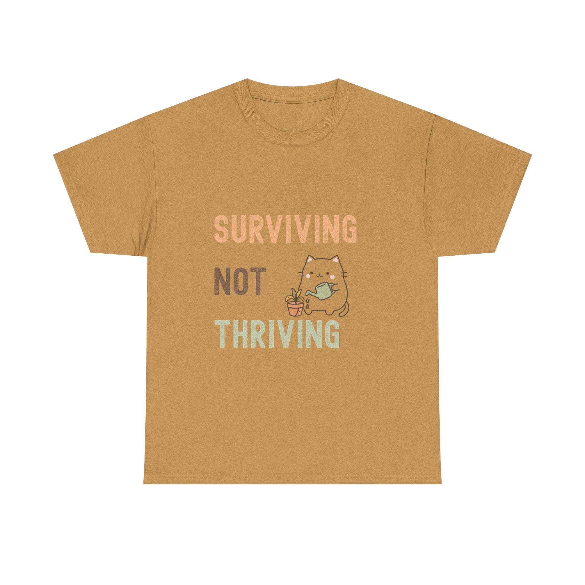 Surviving Not Thriving Cat T-Shirt — Cute Funny Mental Health Tee