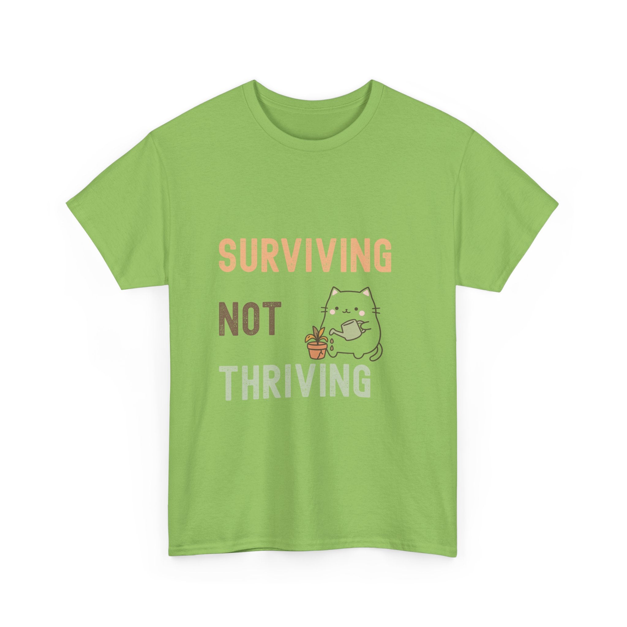 Surviving Not Thriving Cat T-Shirt — Cute Funny Mental Health Tee