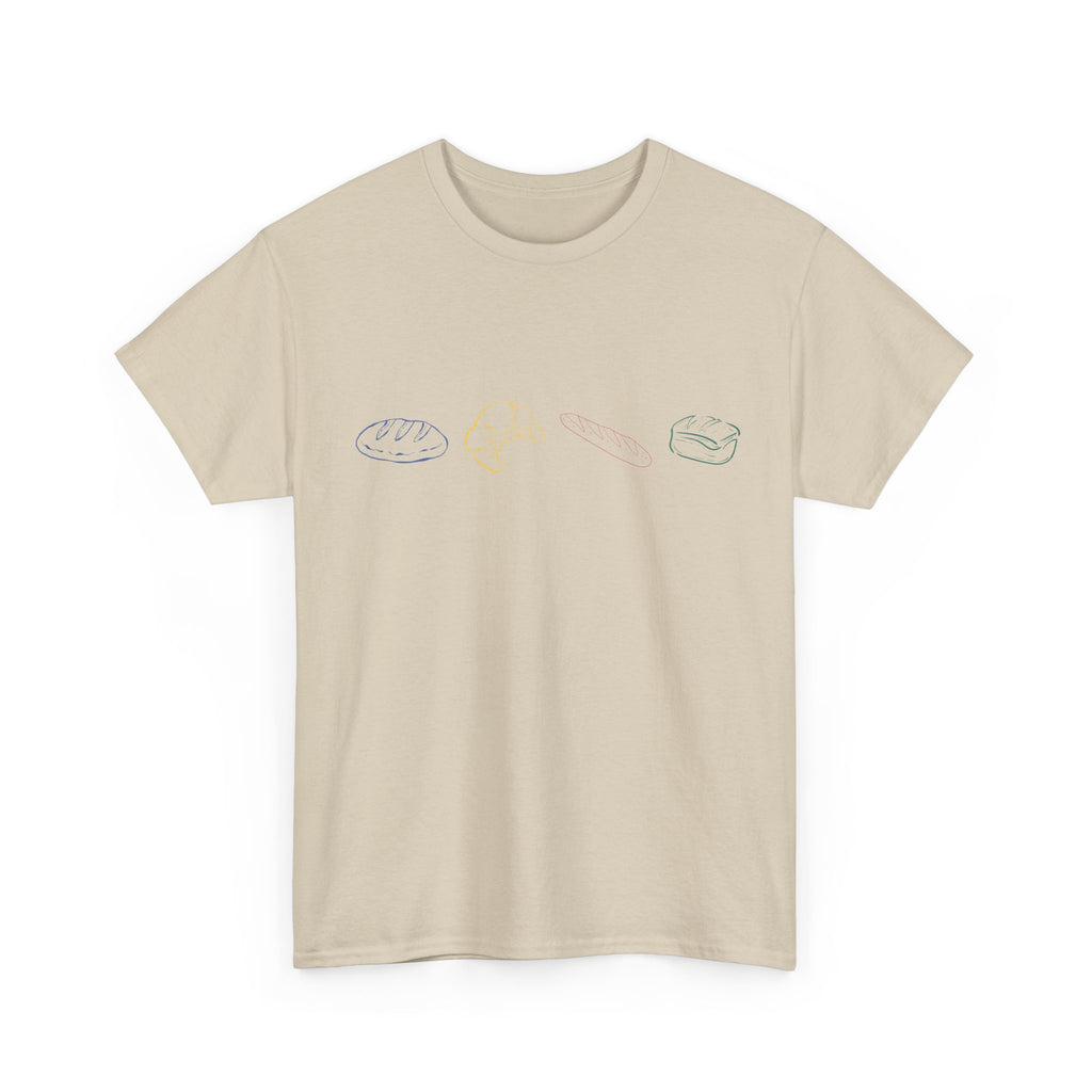 Bread & More Bread Minimalist Tee — Cute Chest Pocket Bakery Graphic T-Shirt