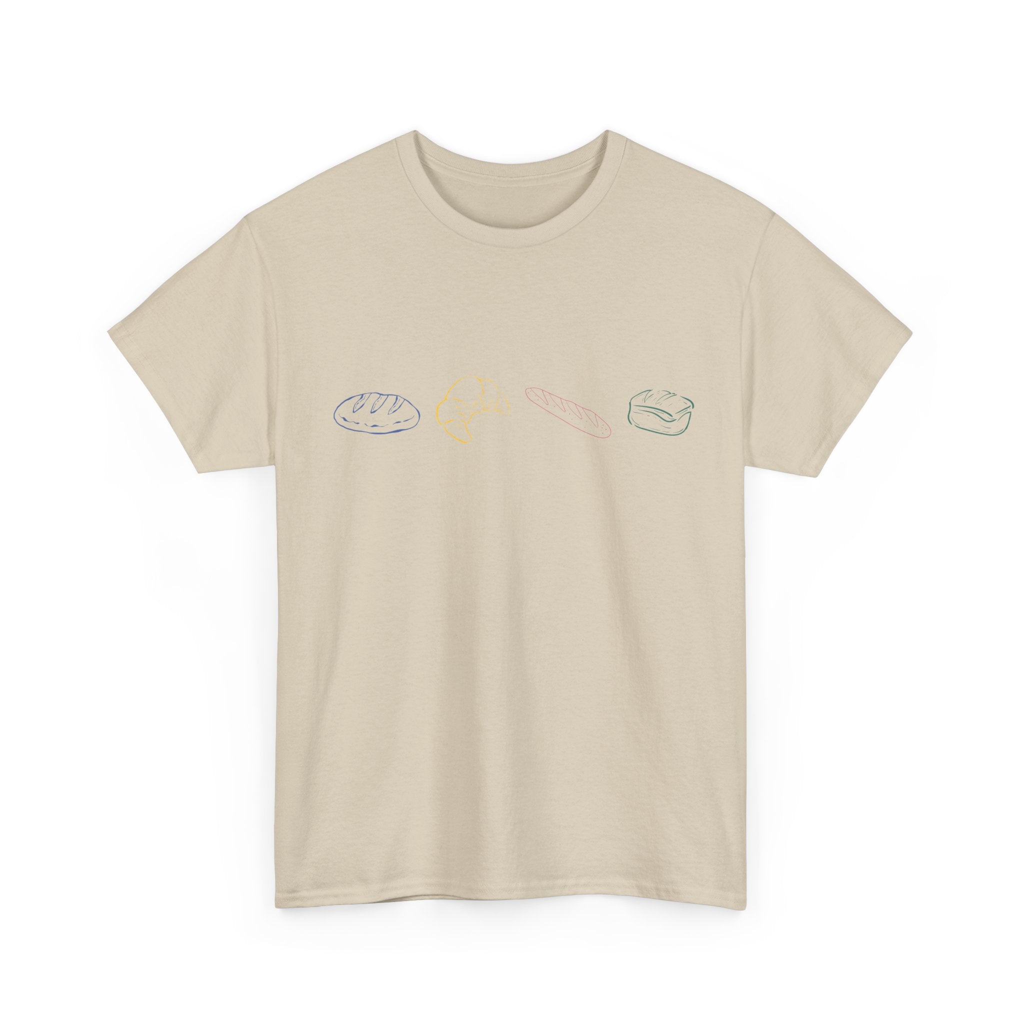 Bread & More Bread Minimalist Tee — Cute Chest Pocket Bakery Graphic T-Shirt