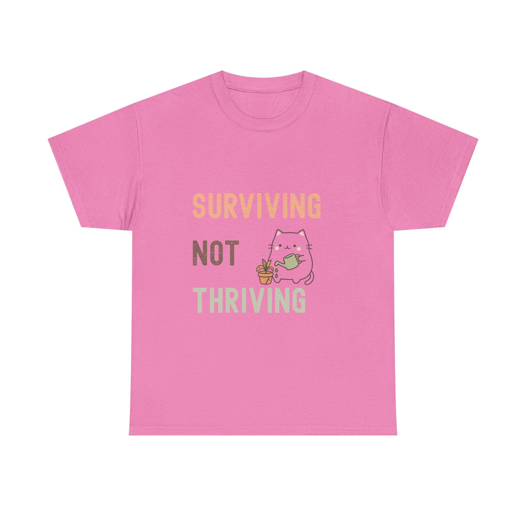 Surviving Not Thriving Cat T-Shirt — Cute Funny Mental Health Tee