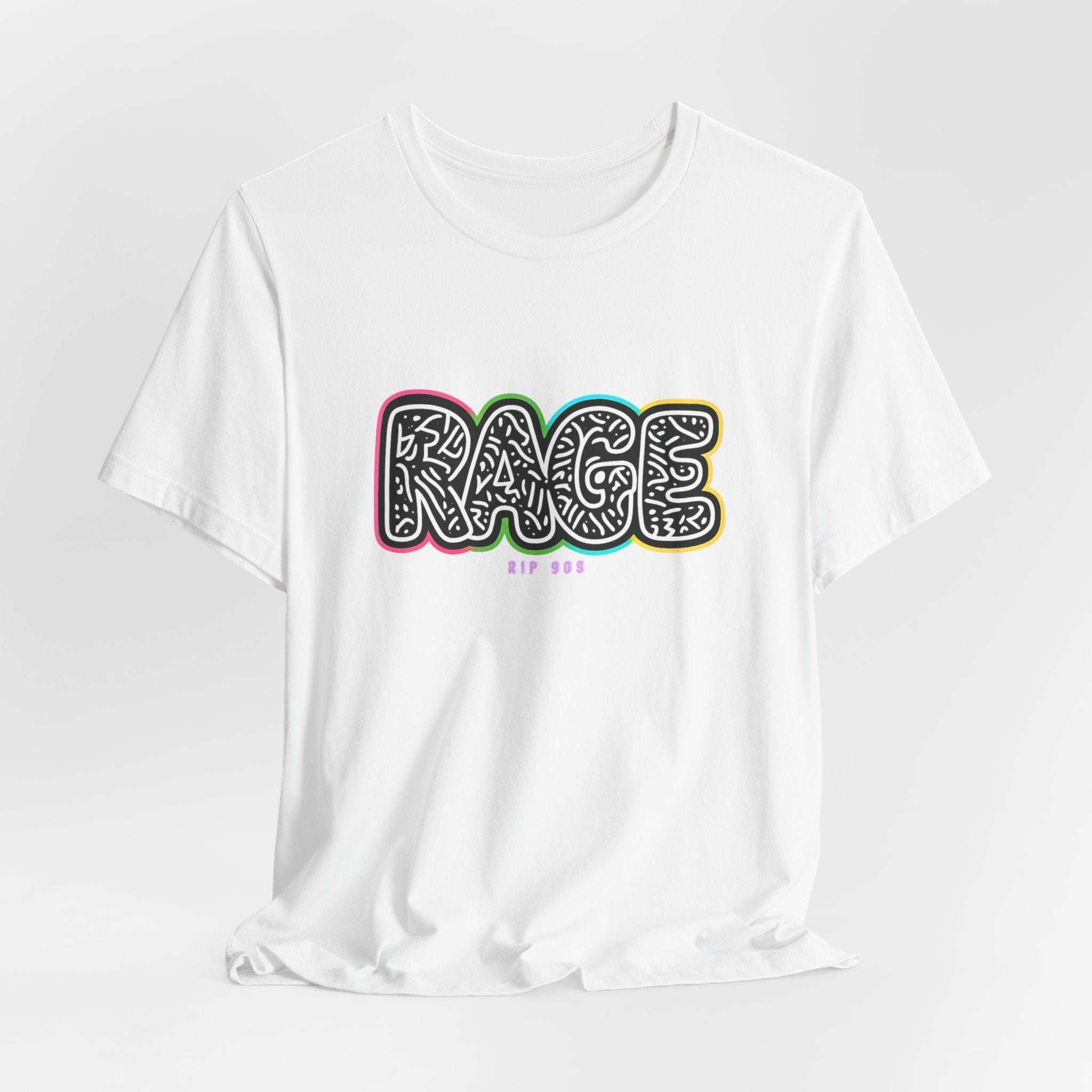 RAGE Graffiti Tee — Colorful Street Art Graphic T-Shirt