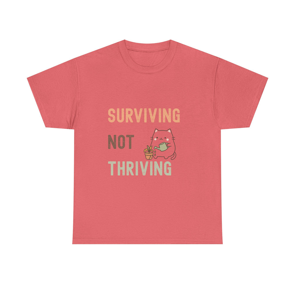Surviving Not Thriving Cat T-Shirt — Cute Funny Mental Health Tee