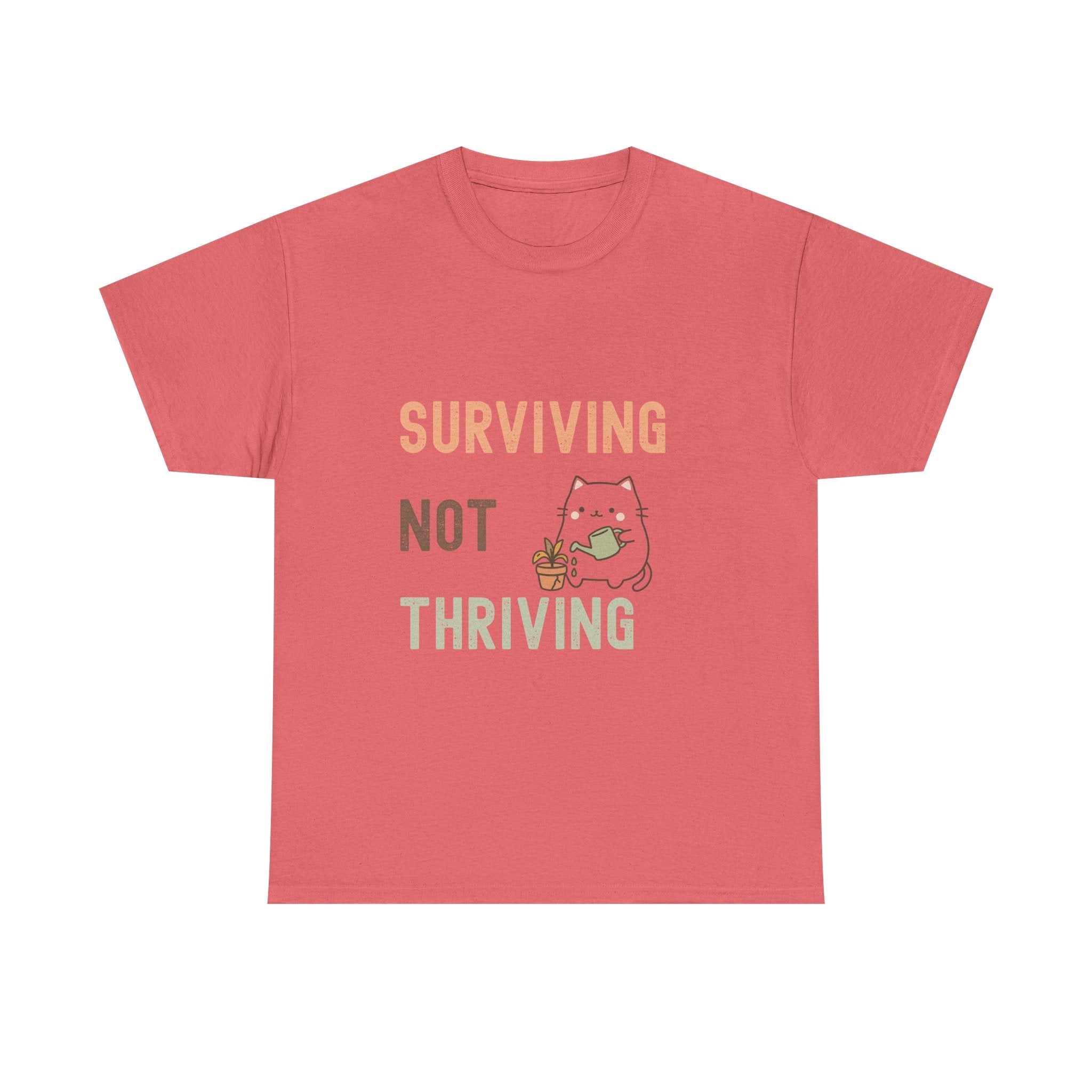 Surviving Not Thriving Cat T-Shirt — Cute Funny Mental Health Tee