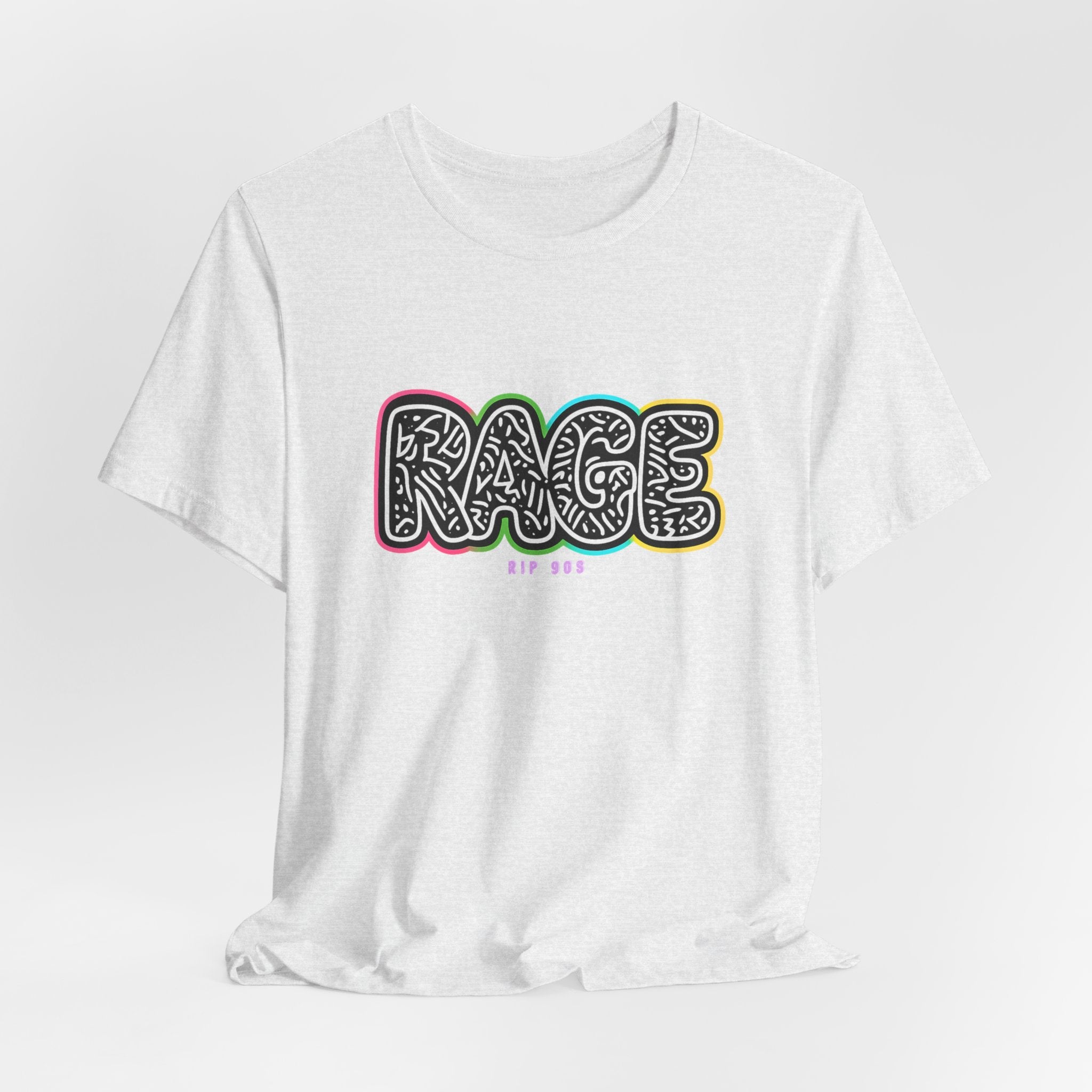 RAGE Graffiti Tee — Colorful Street Art Graphic T-Shirt