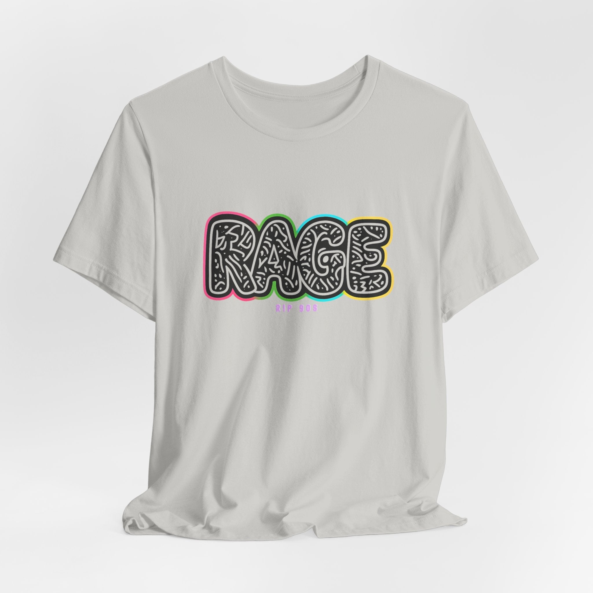 RAGE Graffiti Tee — Colorful Street Art Graphic T-Shirt