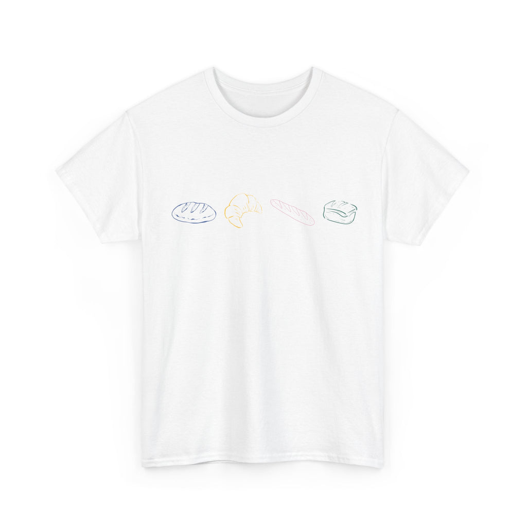Bread & More Bread Minimalist Tee — Cute Chest Pocket Bakery Graphic T-Shirt