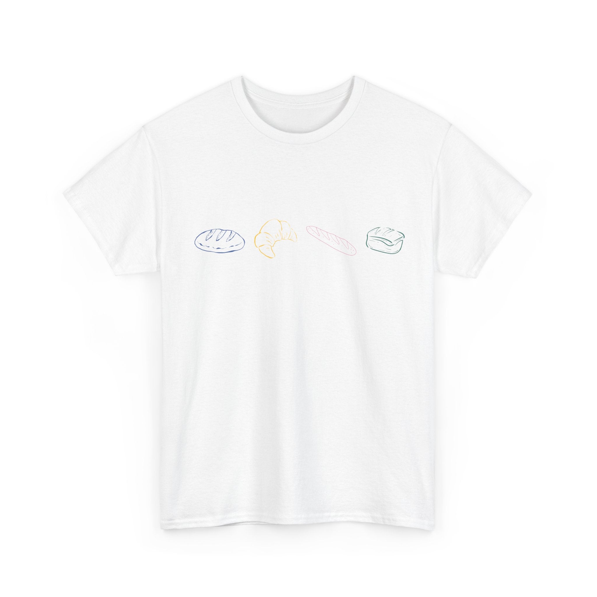 Bread & More Bread Minimalist Tee — Cute Chest Pocket Bakery Graphic T-Shirt