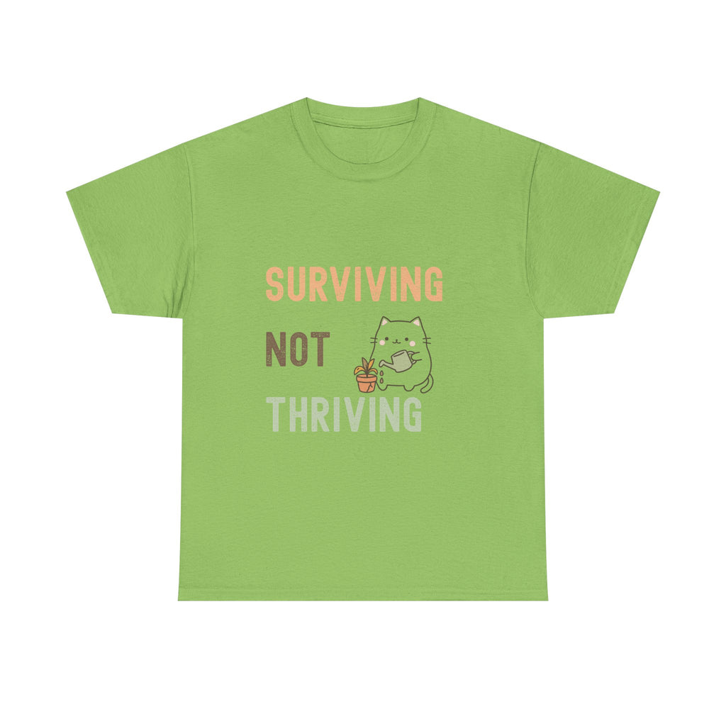 Surviving Not Thriving Cat T-Shirt — Cute Funny Mental Health Tee