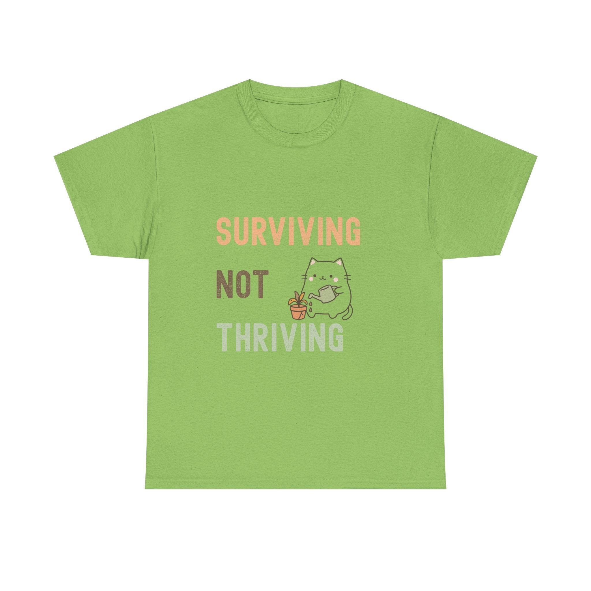 Surviving Not Thriving Cat T-Shirt — Cute Funny Mental Health Tee