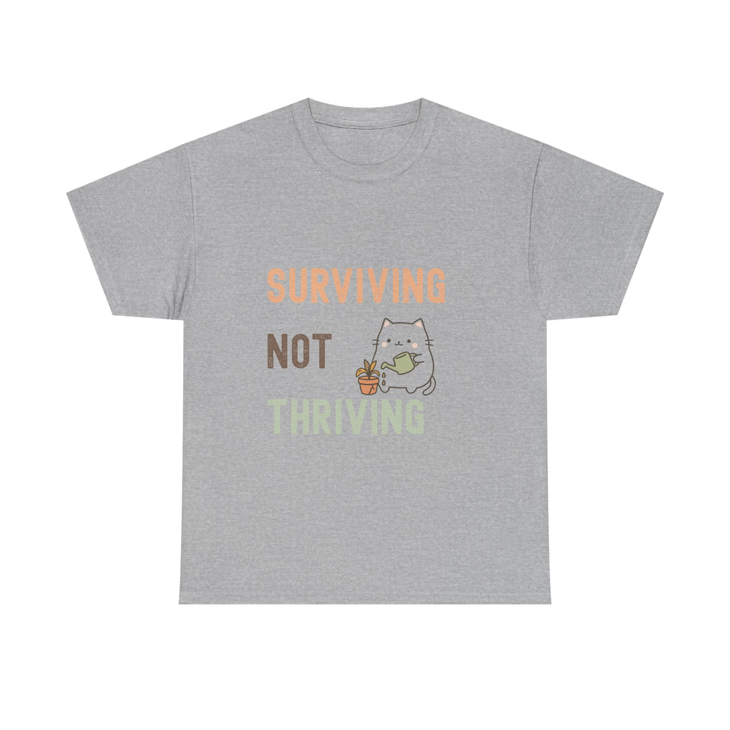 Surviving Not Thriving Cat T-Shirt — Cute Funny Mental Health Tee